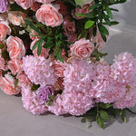 Aliflowers Pink And Purple Rose Hydrangea Flower Arrangement KT Board Wedding Background Party Supplies ALFKT015