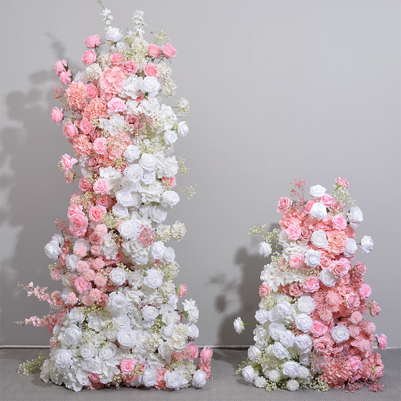 Aliflowers Pink And White Wedding Background KT Board Frame Arch Decoration Flower Arrangement ALFKT018