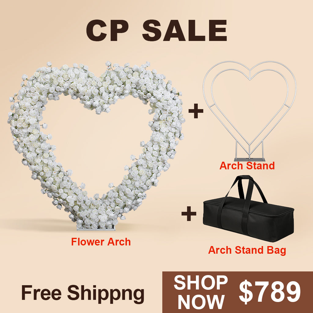 Aliflowers White Rose Series Heart Arch for Wedding Decorations ALFAH001