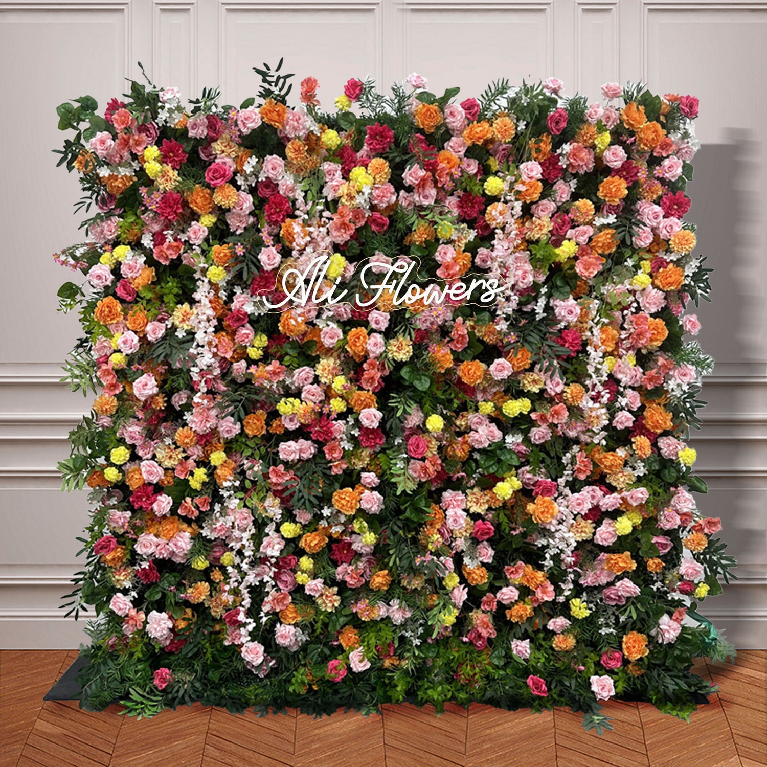Colorful Floral Fabric Flower Wall