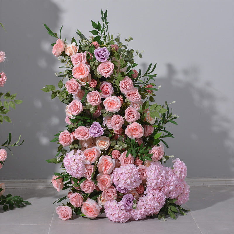 Aliflowers Pink And Purple Rose Hydrangea Flower Arrangement KT Board Wedding Background Party Supplies ALFKT015