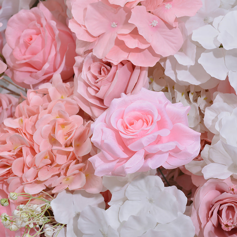 Aliflowers Pink And White Wedding Background KT Board Frame Arch Decoration Flower Arrangement ALFKT018