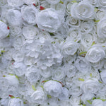 Aliflowers 3D Fabric Artificial White Rose Flower Wall for Bridal Shower ALFWL054 - Ali Flowers