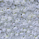 Aliflowers 3D Fabric Artificial White Rose Flower Wall for Bridal Shower ALFWL054 - Ali Flowers