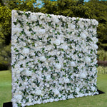 Aliflowers White Dahlia with Plants Flower Wall for Wedding ALFWL076 - Ali Flowers