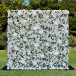 Aliflowers White Dahlia with Plants Flower Wall for Wedding ALFWL076 - Ali Flowers