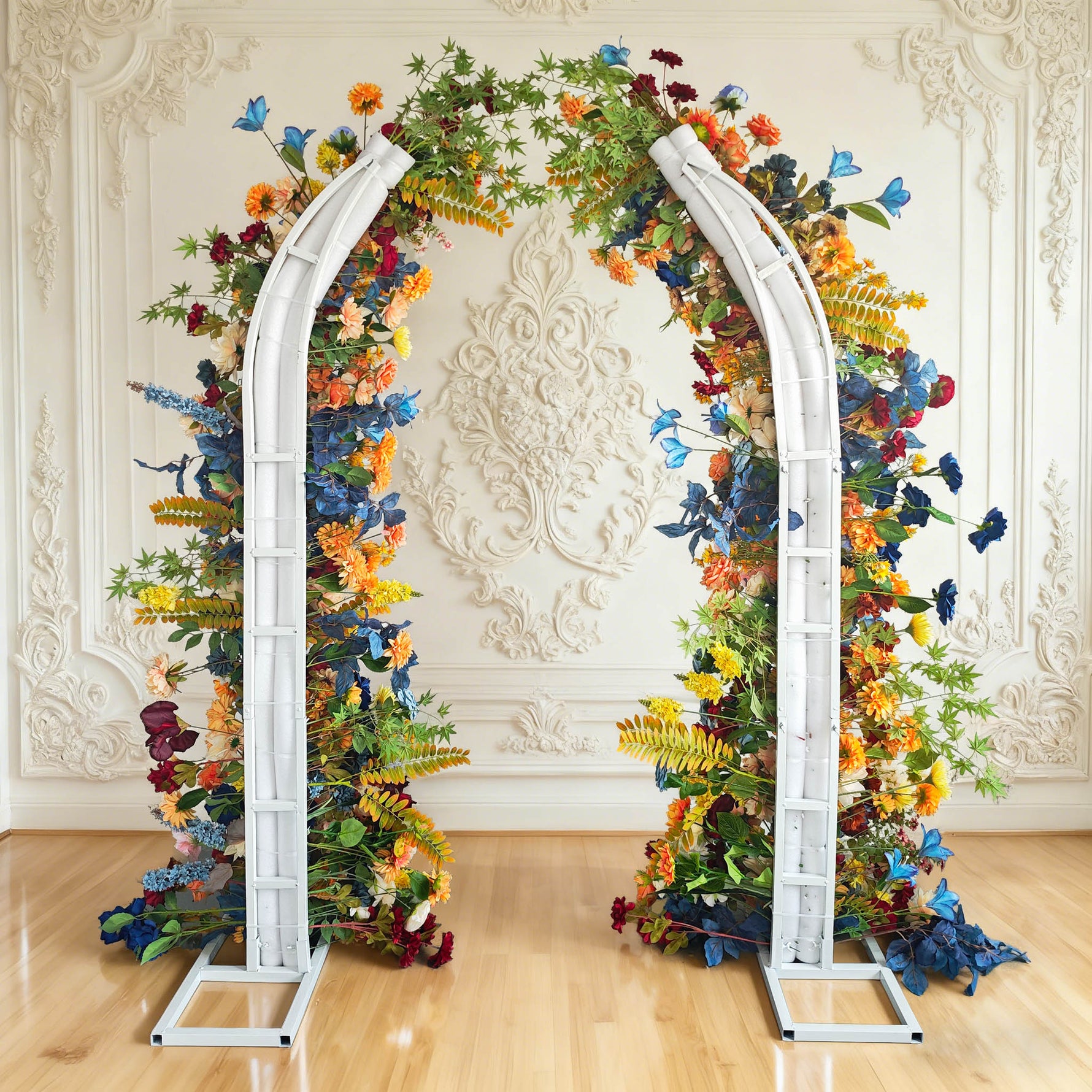 Aliflowers Colored Rose Horn Arch Wedding Floral Arrangement Event Horn Arch Decoration
