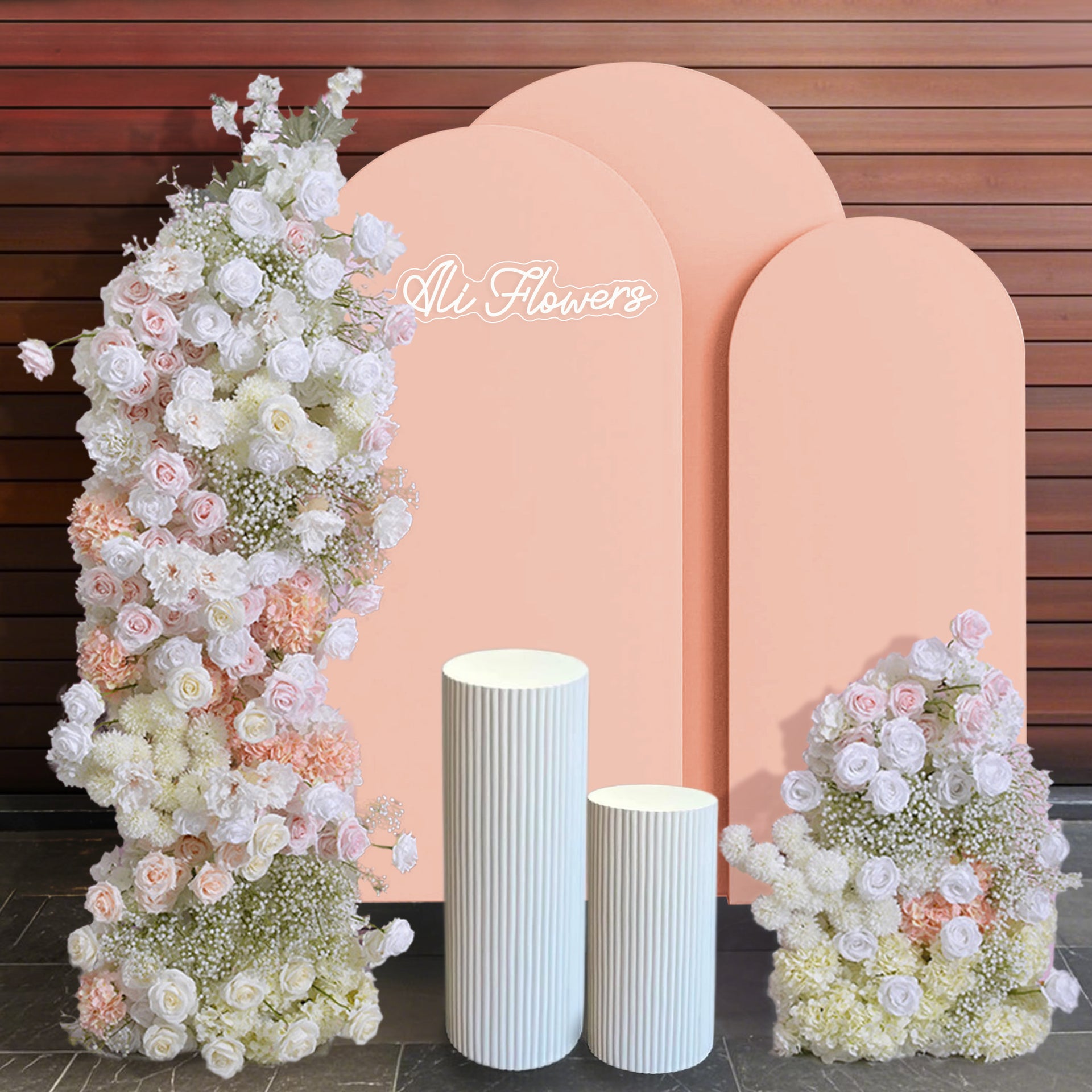 Aliflowers Nude Rose s Breath Wedding Backdrop KT Board Frame Arch Decor Floral Arrangement ALFKT004