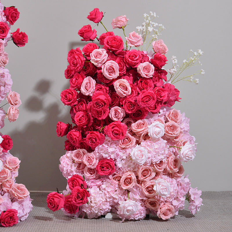 Aliflowers Pink rose 5D wedding background floor flower arrangement ALFKT016