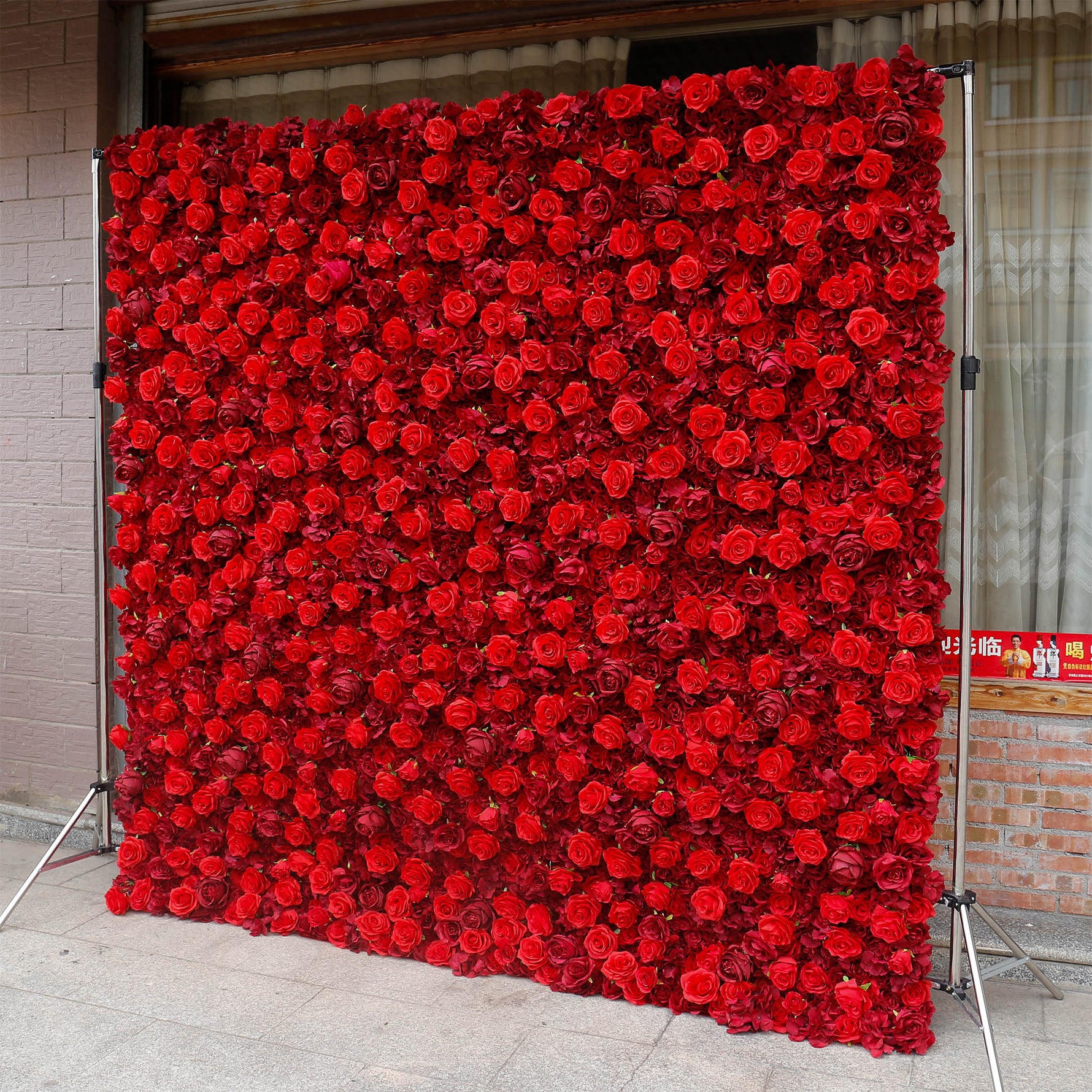 Aliflowers Pure Carmine Red Rose Wall Backdrop Decor Layout Photo Props ALFWL068 - Ali Flowers