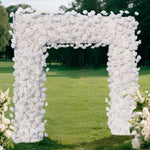 Aliflowers White Fabric Artificial Flower Wall Arch Wedding Birthday Party Decoration GM010