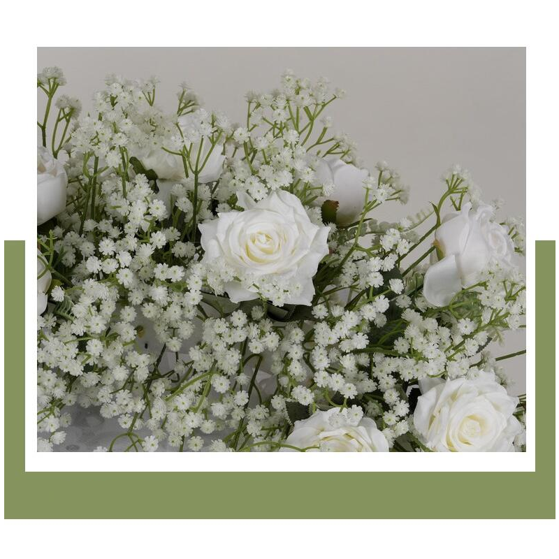 Aliflowers Baby's Breath Wedding Floral Arrangement Table Runner Floral Row Centerpieces Ball ALFRW005 - Ali Flowers