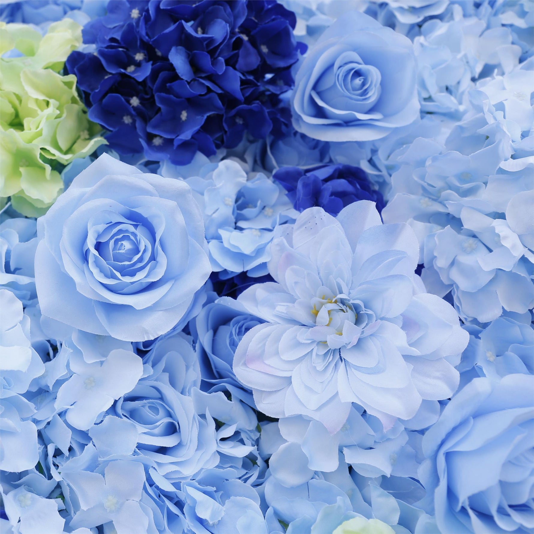 Aliflowers Hydrangea 3D Rolling Up Blue Flower Wall ALFWL078 - Ali Flowers