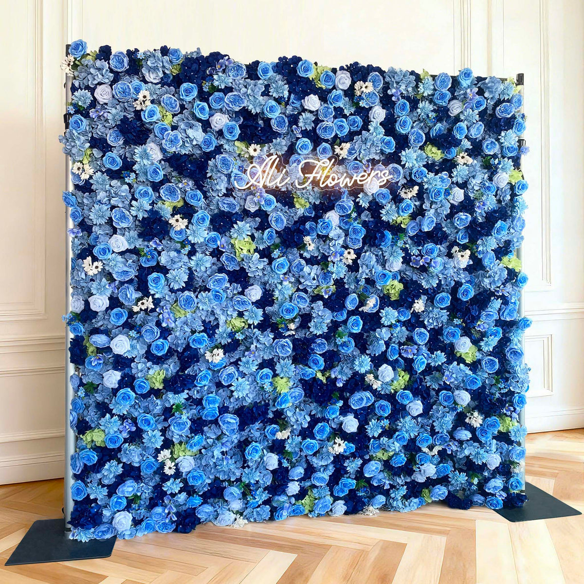 Ali Flowers 5D Artificial Silk Cerulean Sky Rose Flower Wall For Wedding Decoration ALFWL016 - Ali Flowers