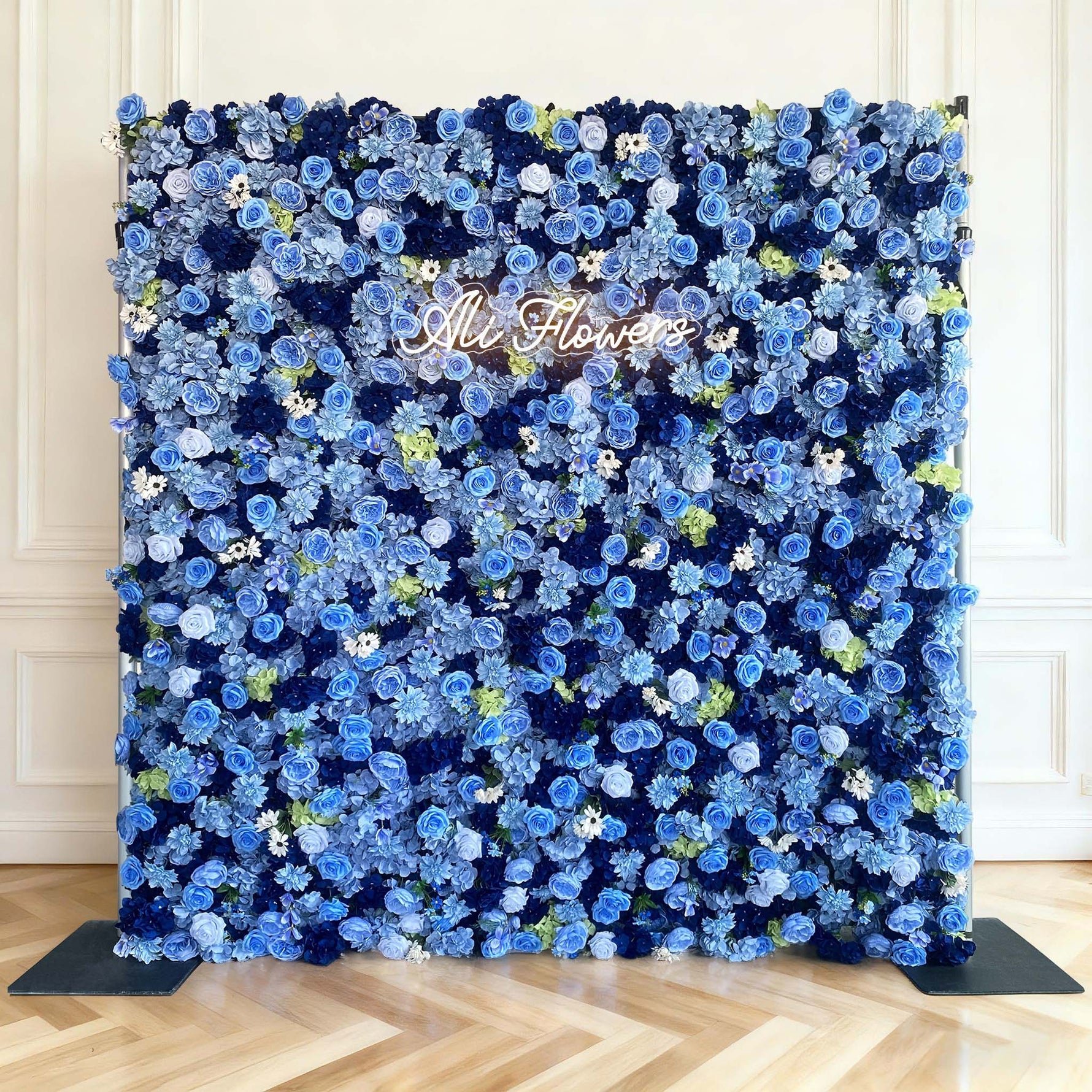 Ali Flowers 5D Artificial Silk Cerulean Sky Rose Flower Wall For Wedding Decoration ALFWL016 - Ali Flowers