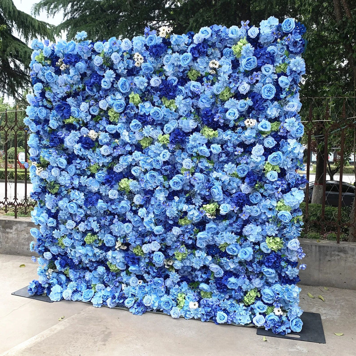 Ali Flowers 5D Artificial Silk Cerulean Sky Rose Flower Wall For Wedding Decoration ALFWL016 - Ali Flowers