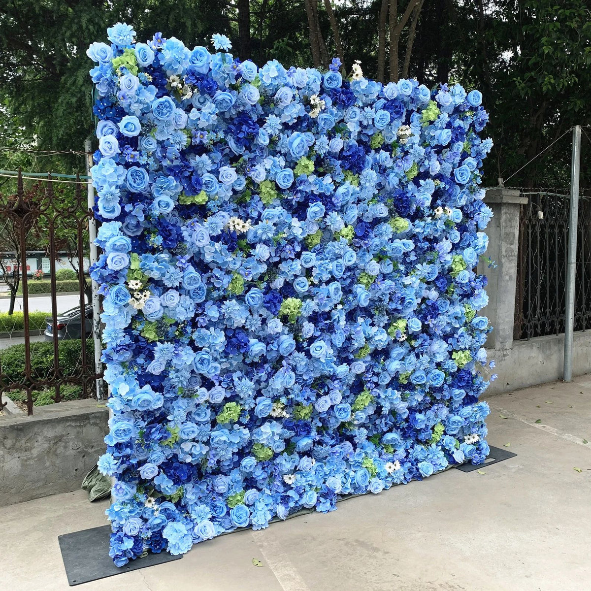 Ali Flowers 5D Artificial Silk Cerulean Sky Rose Flower Wall For Wedding Decoration ALFWL016 - Ali Flowers