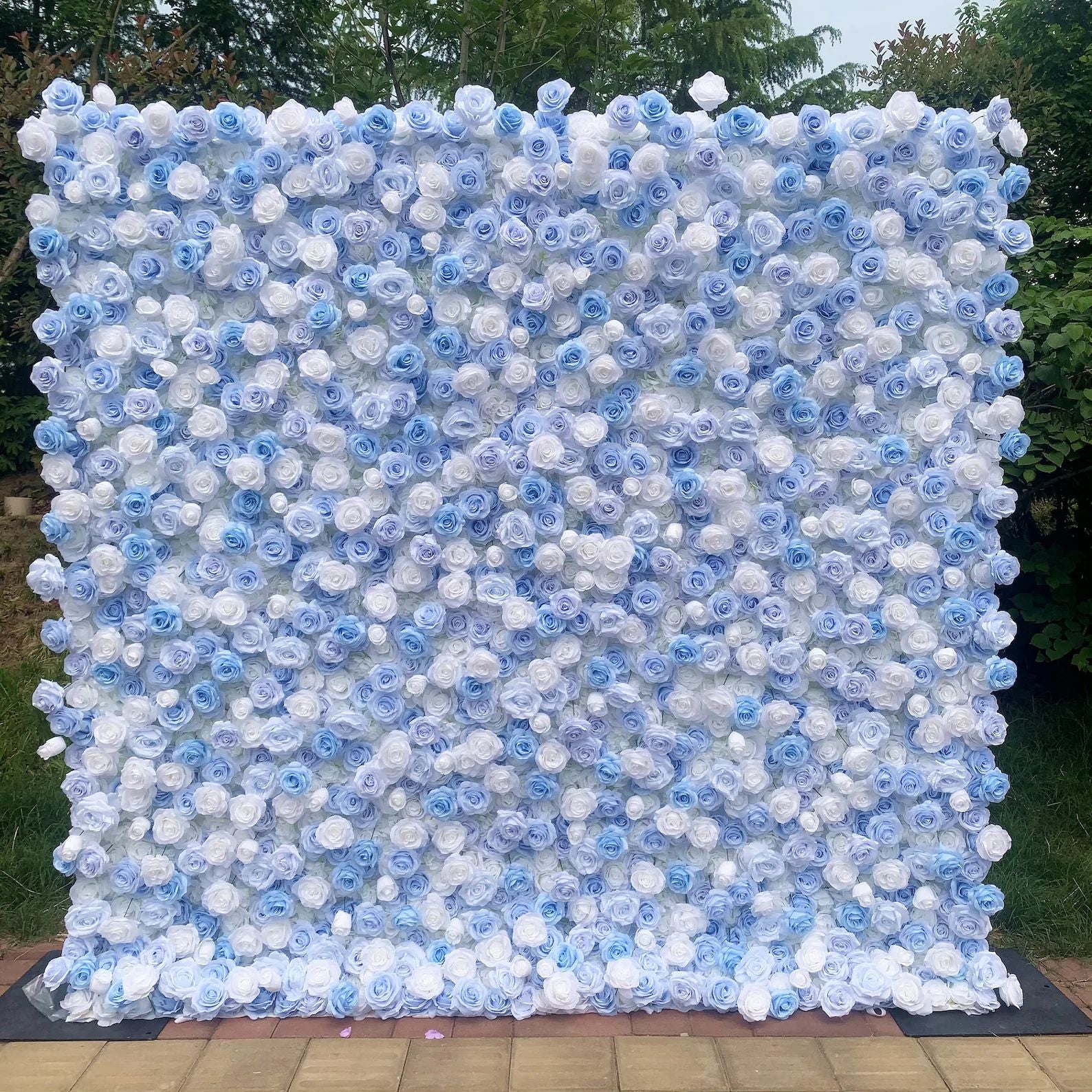 Ali Floweers 5D Cinderella Blue Rose Flower Wall for Wedding Event Decoration ALFWL017 - Ali Flowers