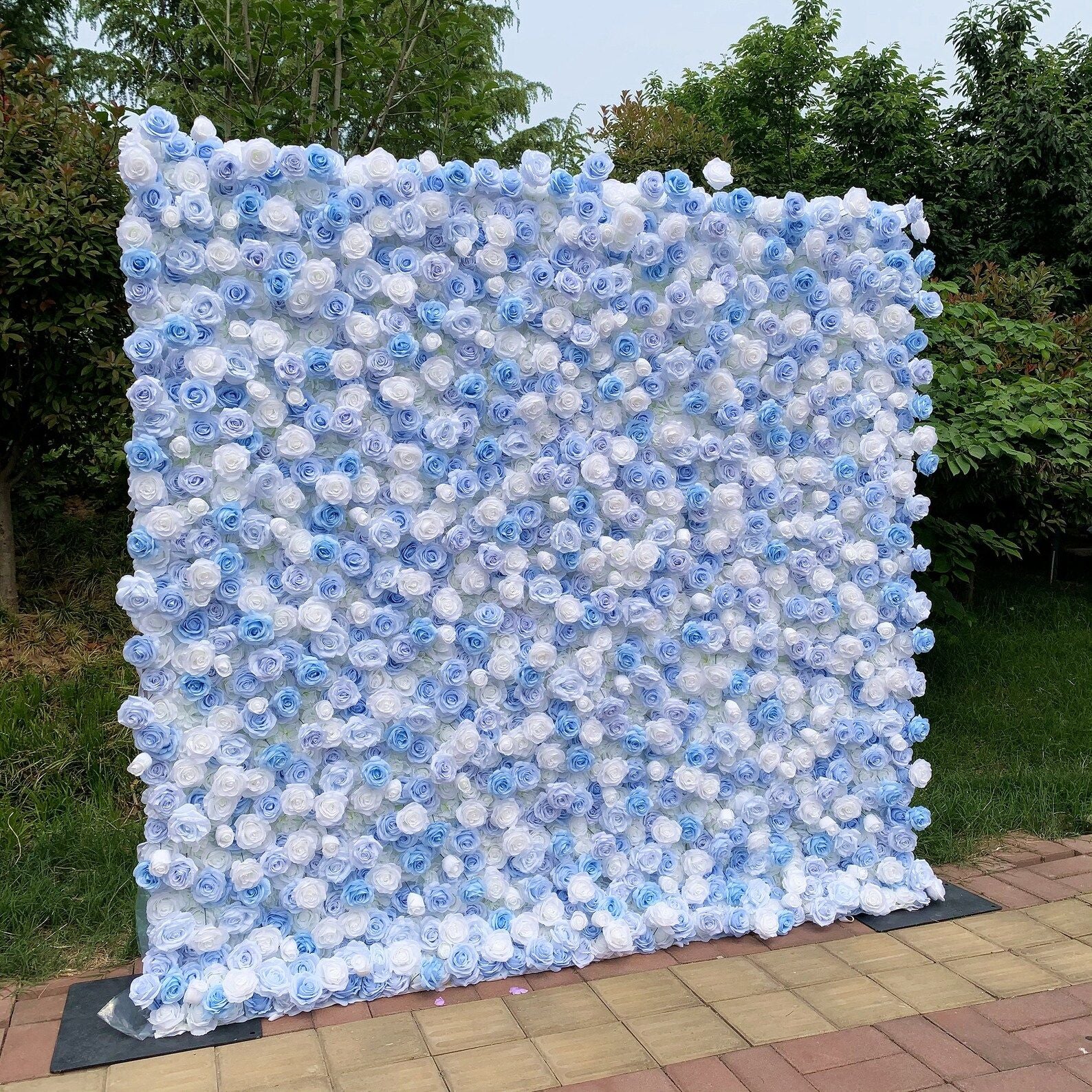 Ali Floweers 5D Cinderella Blue Rose Flower Wall for Wedding Event Decoration ALFWL017 - Ali Flowers