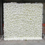 Aliflowers Cream Rose Roll Up Fabric Artificial Flower Wall for Sale ALFWL065 - Ali Flowers