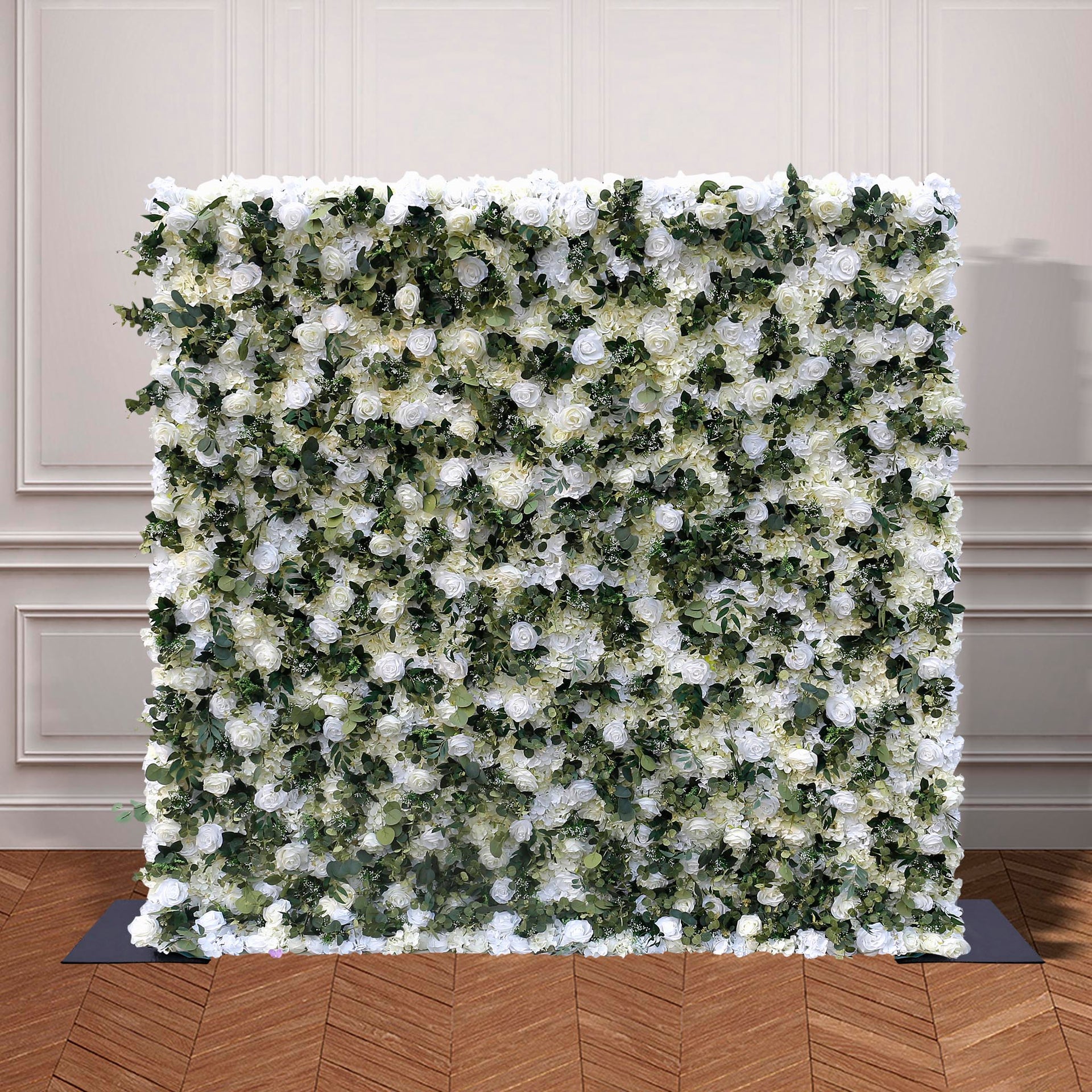 Aliflowers Cream Rose Leaves Wall Flower Wedding Backdrop ALFWL138
