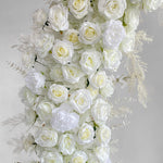 Aliflowers 5D Elegant White Horn Arch Frame Premium Wedding Backdrop Decoration 