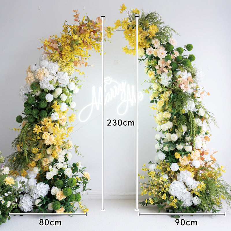 Aliflowers Yellow Garden Artificial Flower Horn Arch Wedding
