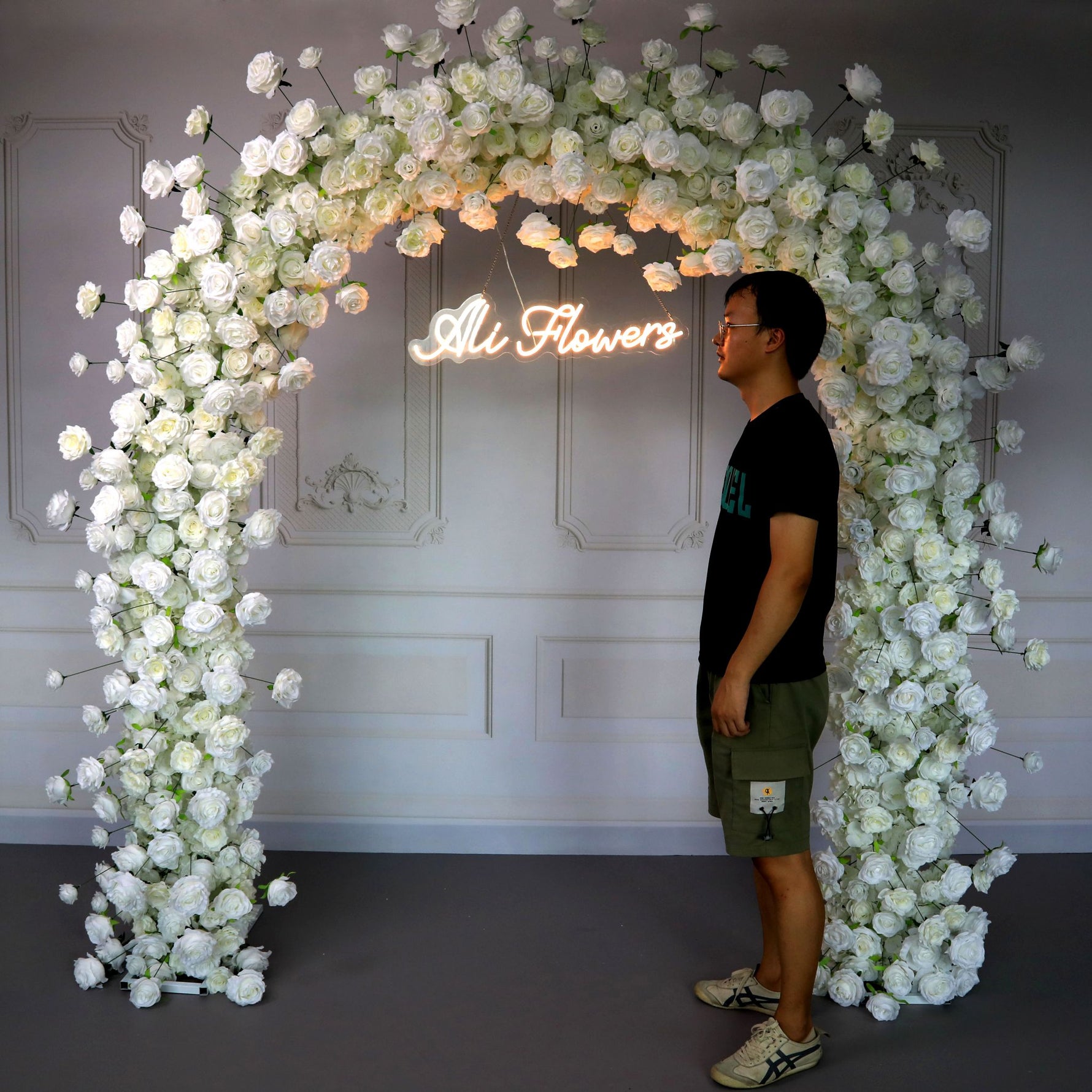 Aliflowers Square Wedding Arch with Artificial Flowers & Engagement Decorations – Perfect Backdrop for Weddings - Ali Flowers