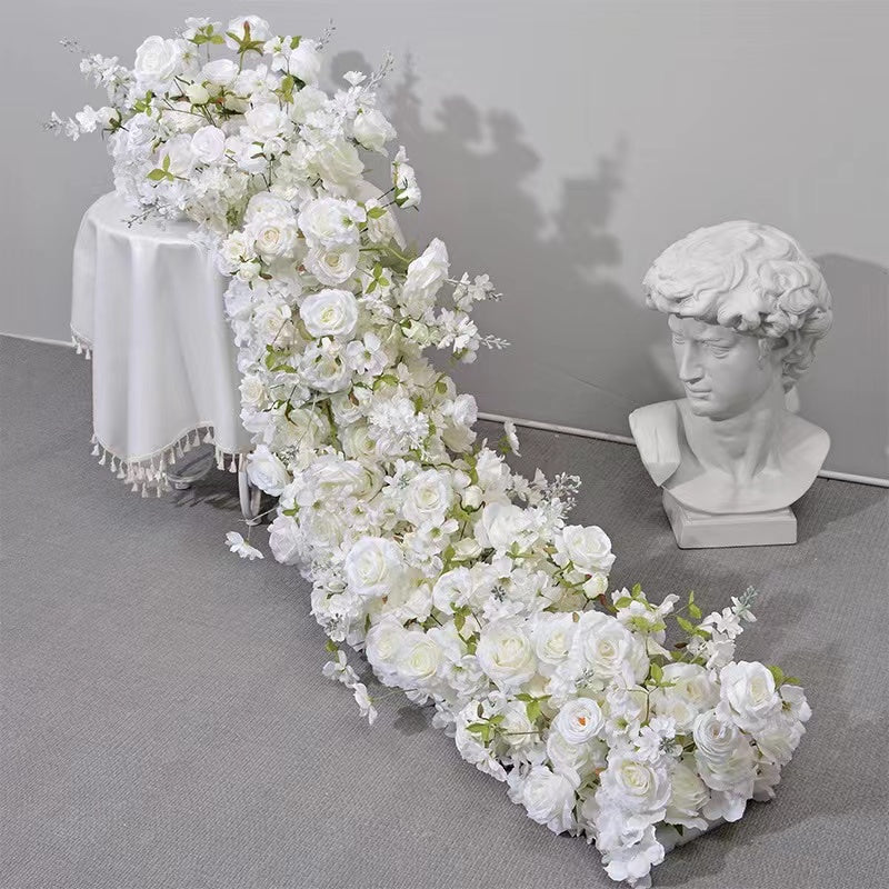 Aliflowers Garden Series Rose Hydrangea Craspedia Colorful Floral for Wedding Table Runner Arrangement ALFRW006 - Ali Flowers