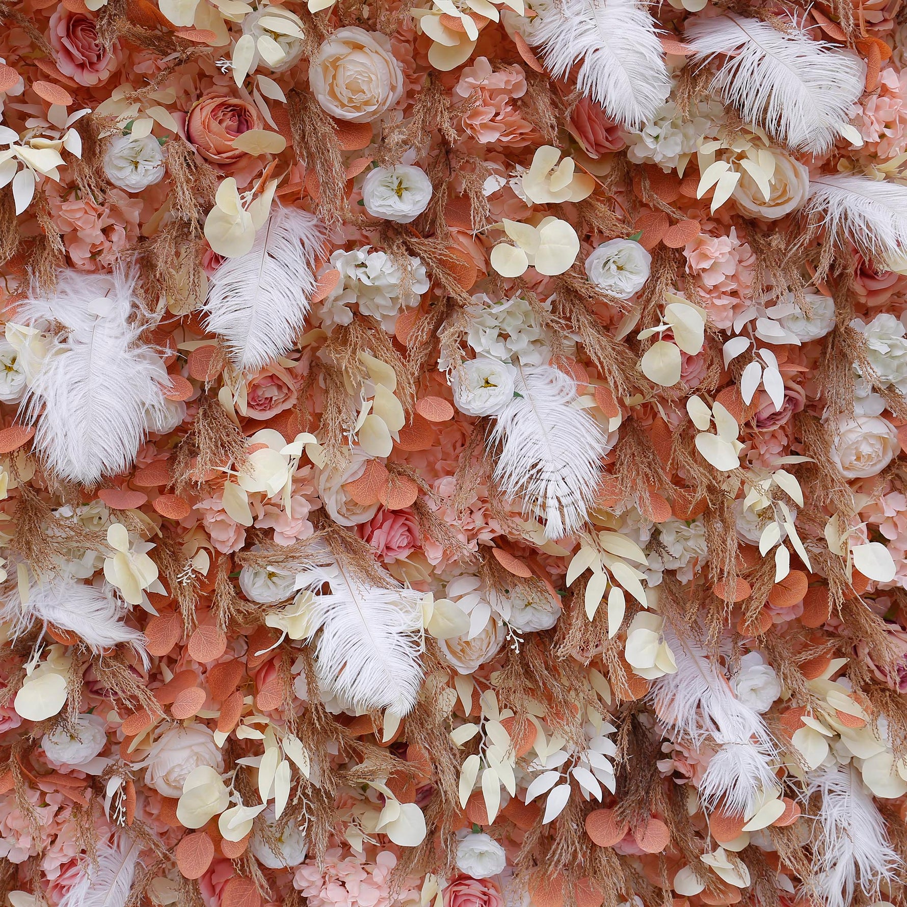 Aliflowers Gold Leaves with White Feather Wall Flower Arrangements Marriage Props ALFWL091 - Ali Flowers