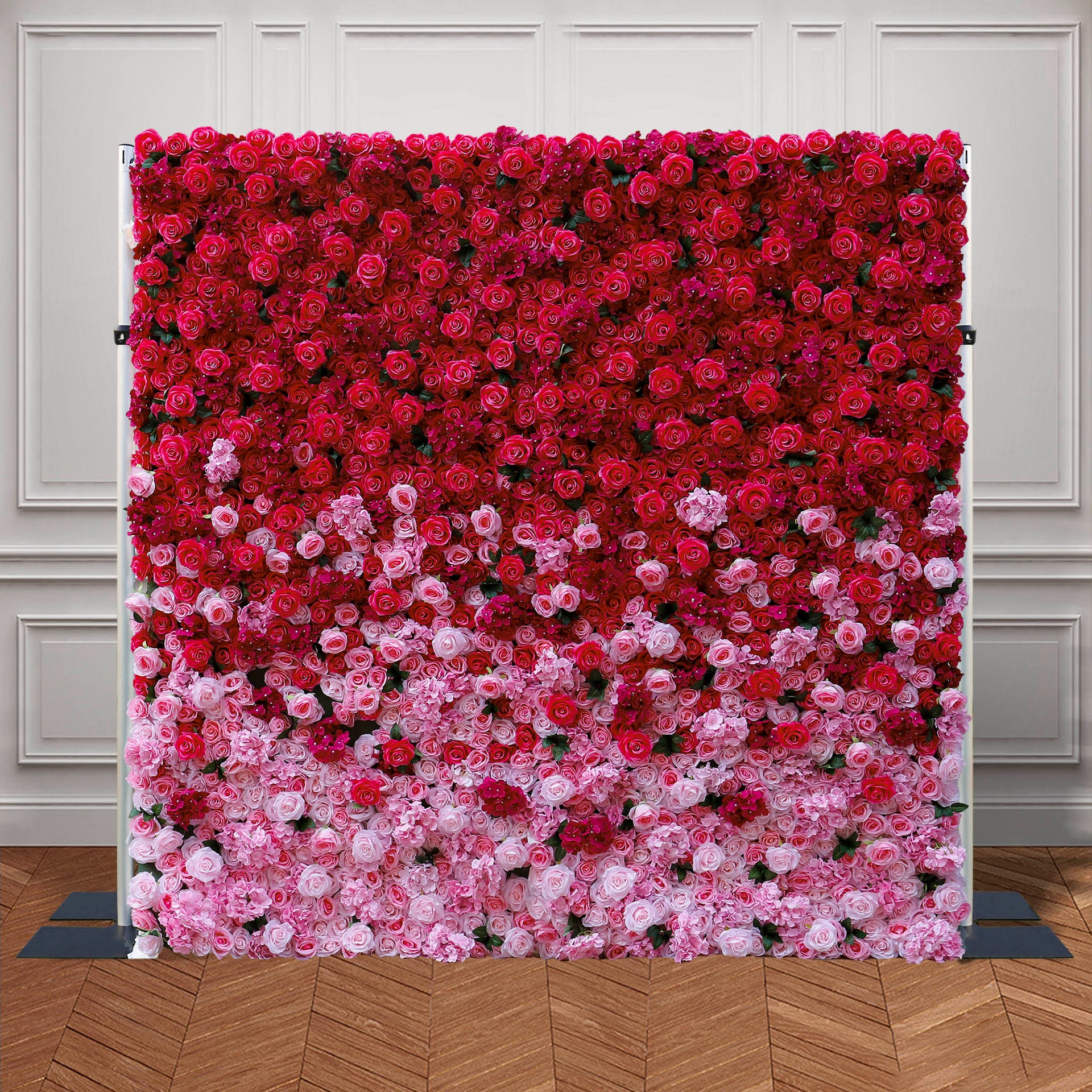 Aliflowers 3D Gradient Pink to Hot Pink Fabric Curtain Flower Backdrop Wall ALFWL110