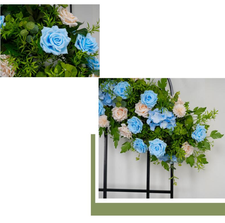 Aliflowers Green Plants with Rose Craspedia floral for Wedding Backdrop decor ALFRW007 - Ali Flowers