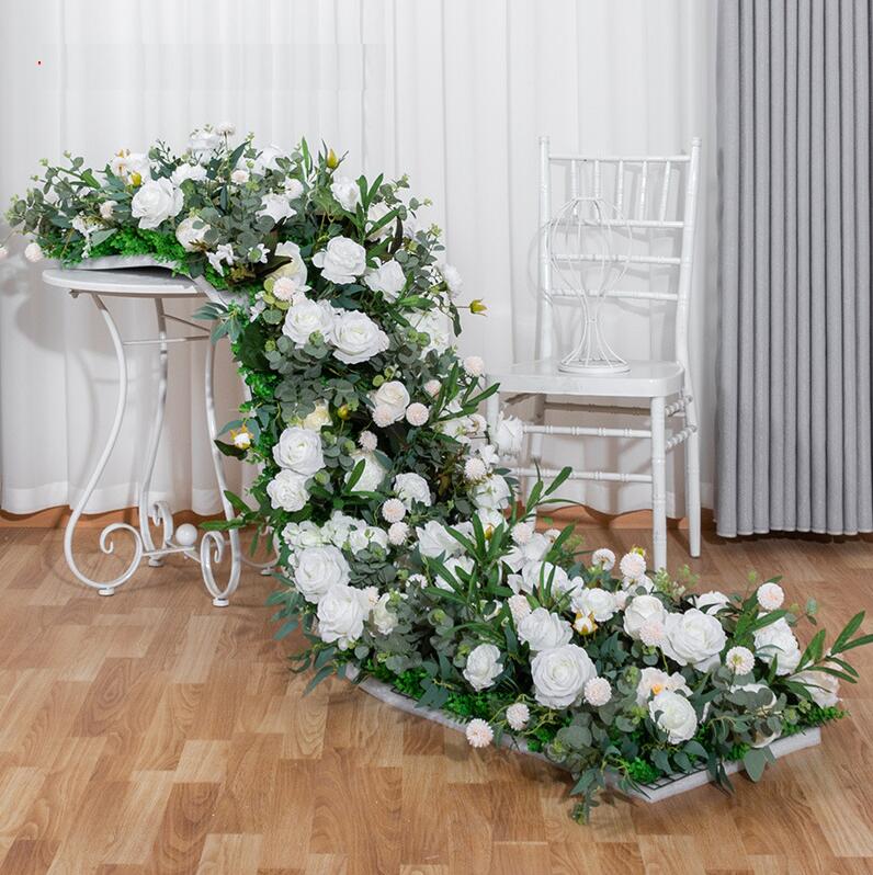 Aliflowers Greenery Rose Artificial Flower Table Flowers Strip Runner Wedding Backdrop Decor ALFRW003 - Ali Flowers