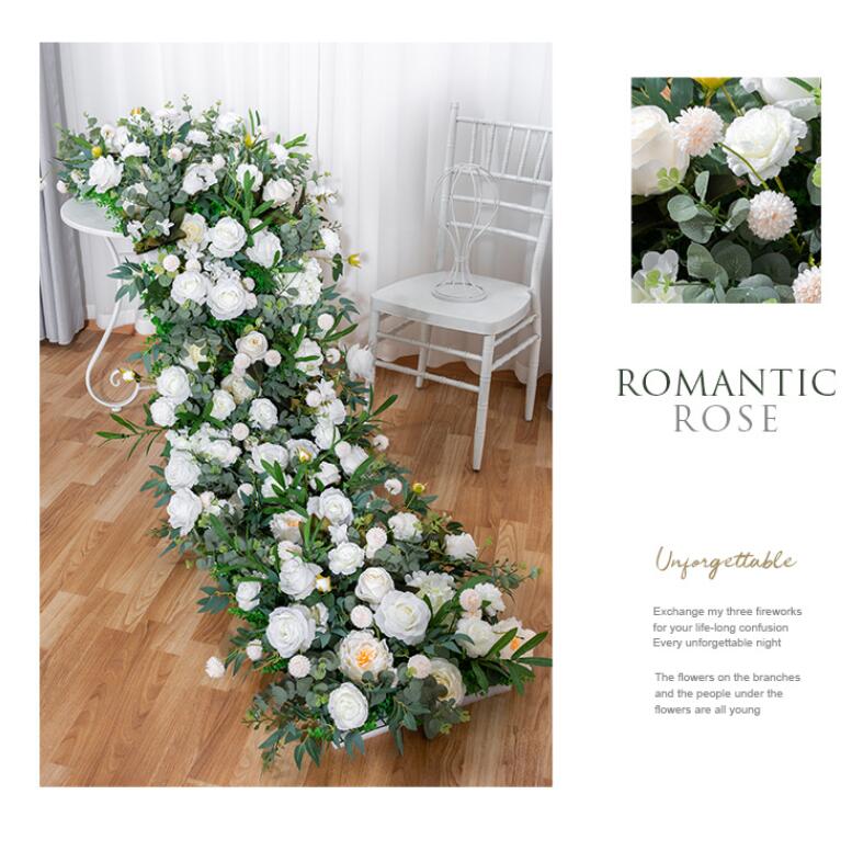 Aliflowers Greenery Rose Artificial Flower Table Flowers Strip Runner Wedding Backdrop Decor ALFRW003 - Ali Flowers