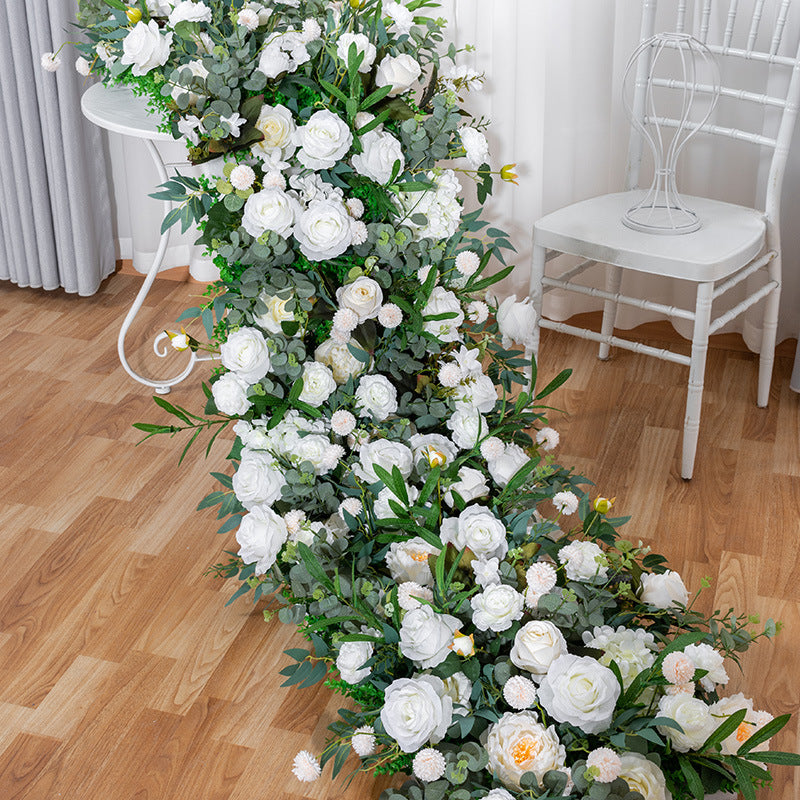 Aliflowers Greenery Rose Artificial Flower Table Flowers Strip Runner Wedding Backdrop Decor ALFRW003 - Ali Flowers