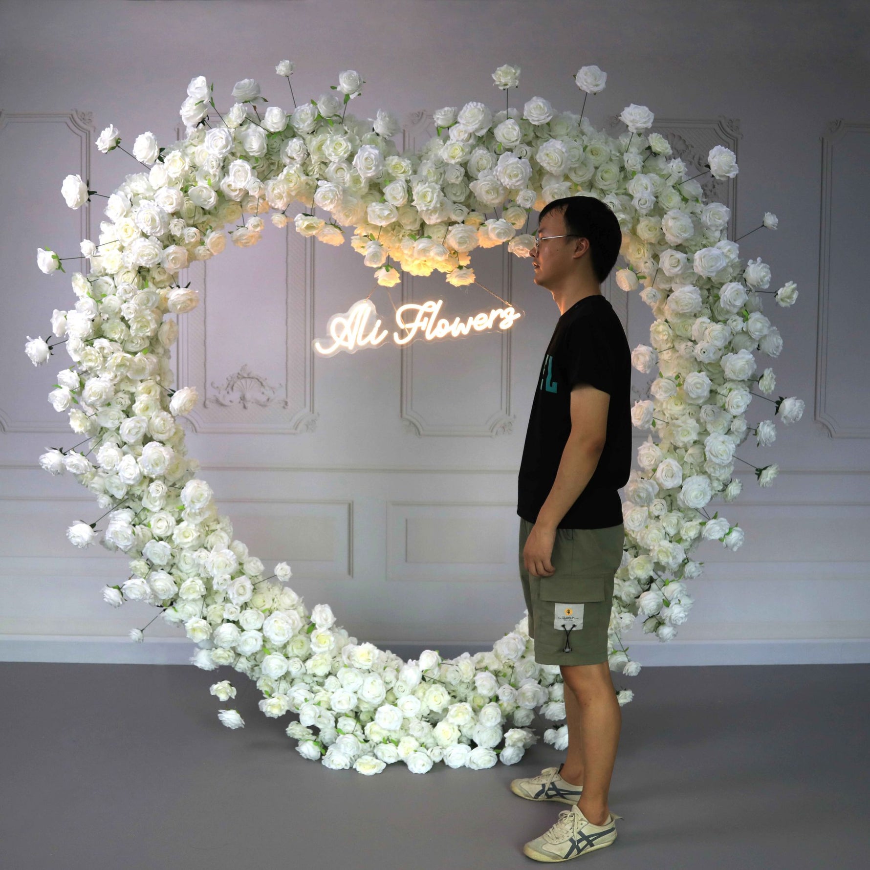 Aliflowers 5D White Rose for Wedding Backdrop Heart Arch - Ali Flowers