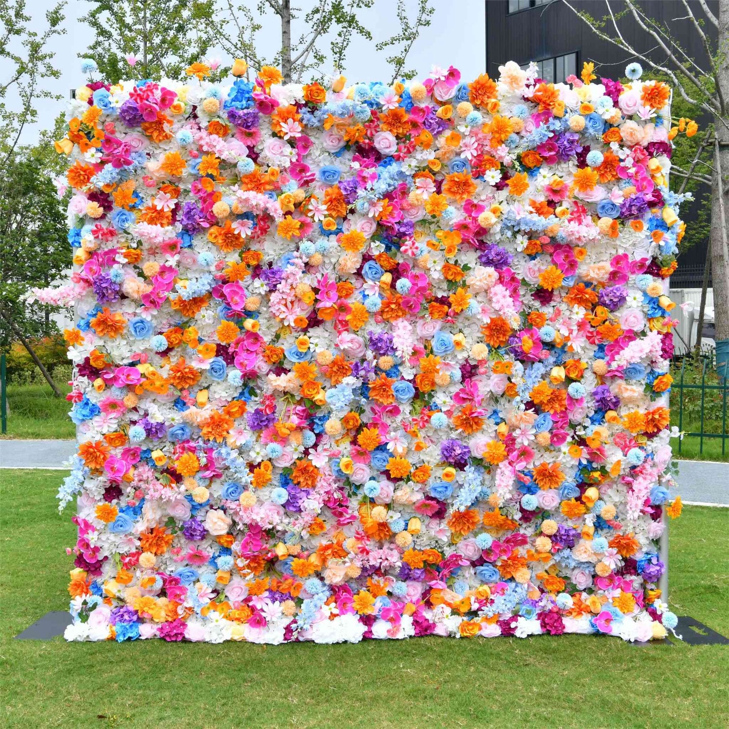 Aliflowers 5D Colorful Flowers Larkspur Artificial Flower Wall Swag ALFWL103