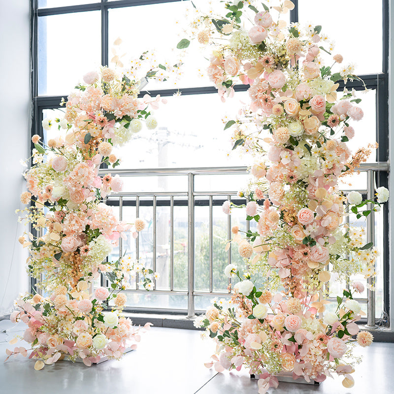 Aliflowers Blush Series Baby's Breath Horn Arch Floral Arrangement Decor Frame Wedding Backdrop ALFAC010 - Ali Flowers