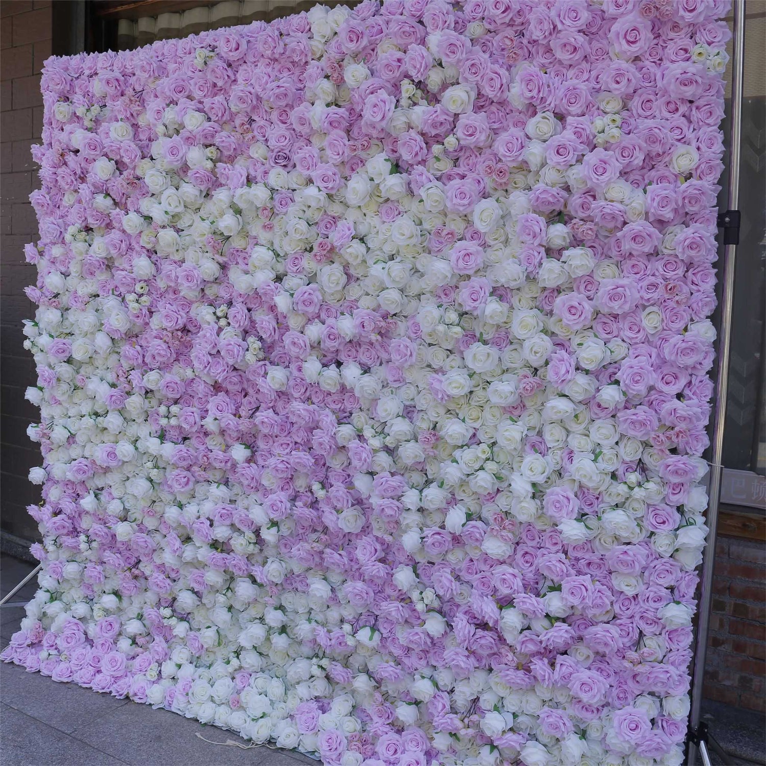 Aliflowers Pink White Colour mixture Rose Wall of flowers ALFWL058 - Ali Flowers