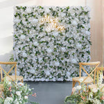 Aliflowers White Dahlia with Plants Flower Wall for Wedding ALFWL076 - Ali Flowers