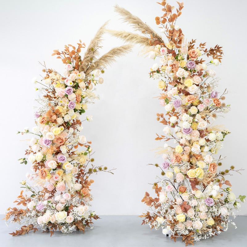 Aliflowers Early Fall Series Pampas Grass Horn Arch Wedding Backdrop Decor Floral Arrangement ALFAC008 - Ali Flowers