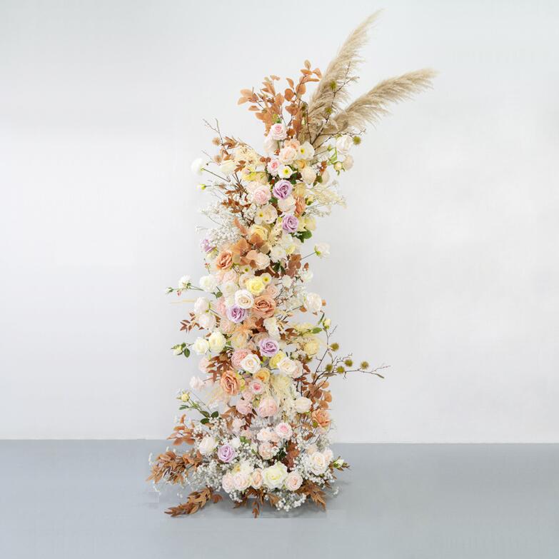 Aliflowers Early Fall Series Pampas Grass Horn Arch Wedding Backdrop Decor Floral Arrangement ALFAC008 - Ali Flowers