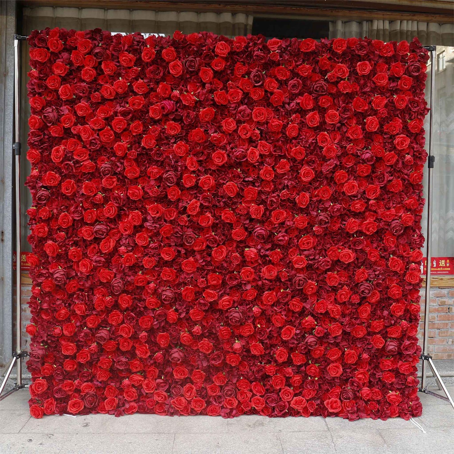 Aliflowers Pure Carmine Red Rose Wall Backdrop Decor Layout Photo Props ALFWL068 - Ali Flowers