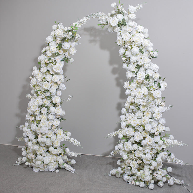 Aliflowers Red Rose Floral Arrangement Decor Wedding Horn Arch Frame Floor Flower Prop ALFAC004 - Ali Flowers