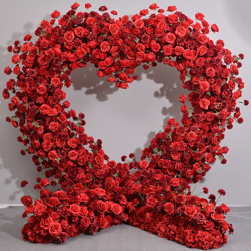 Aliflowers Artificial flower 5D Red Rose Valentine's Day Heart Arch ALFAH004 - Ali Flowers