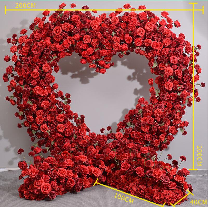 Aliflowers Artificial flower 5D Red Rose Valentine's Day Heart Arch ALFAH004 - Ali Flowers