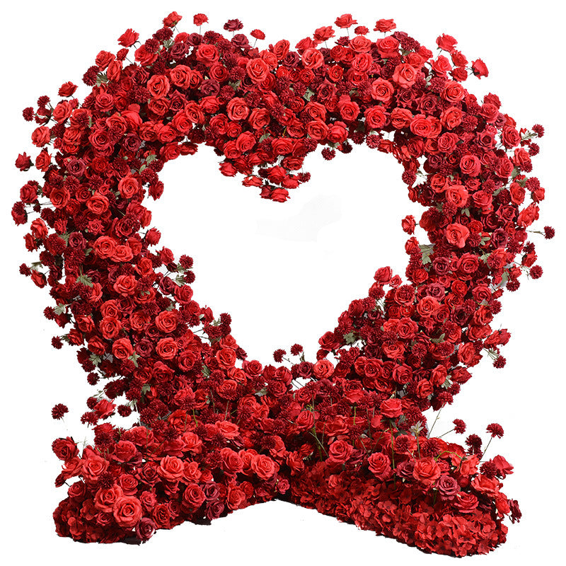 Aliflowers Artificial flower 5D Red Rose Valentine's Day Heart Arch ALFAH004 - Ali Flowers