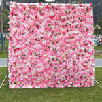 Aliflowers 3D Rose Pink Flower Wall for Outdoor Wedding ALFWL053 - Ali Flowers