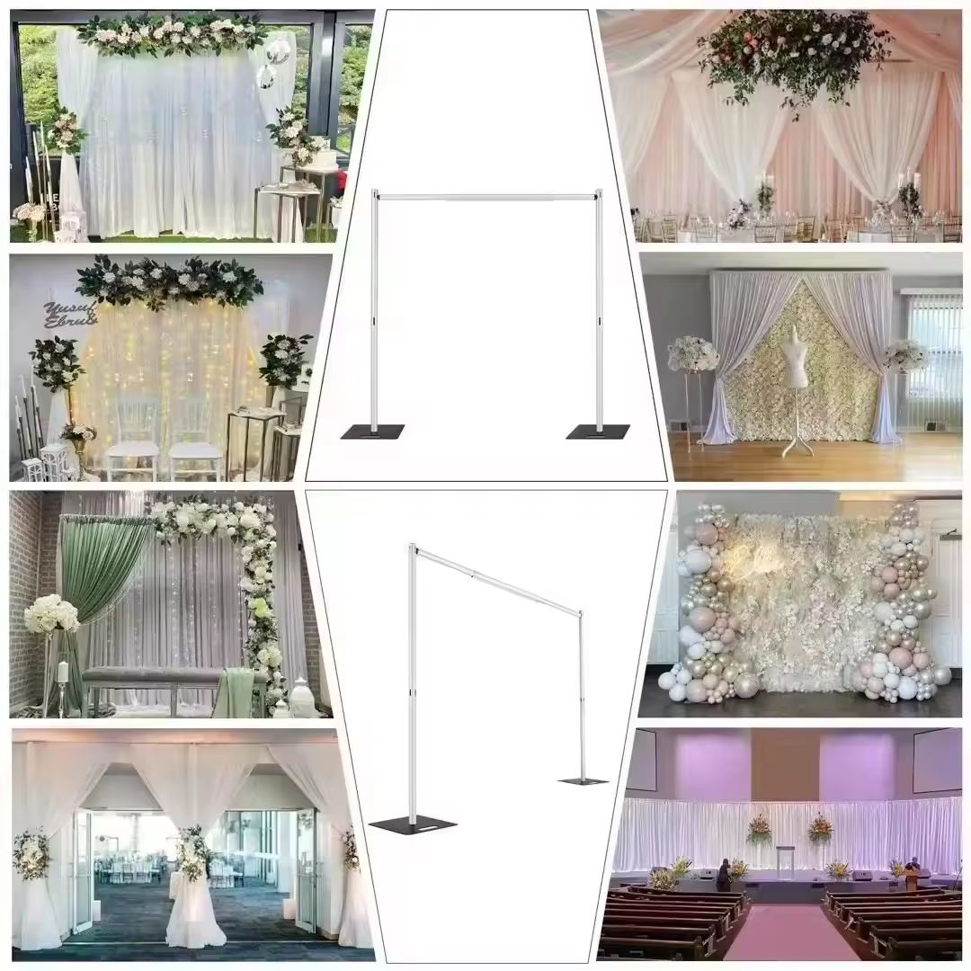 6-10ft Adjustable Wedding Event Decoration Supplies Pipe and Drape Backdrop Flower Wall Frame Stand - Ali Flowers