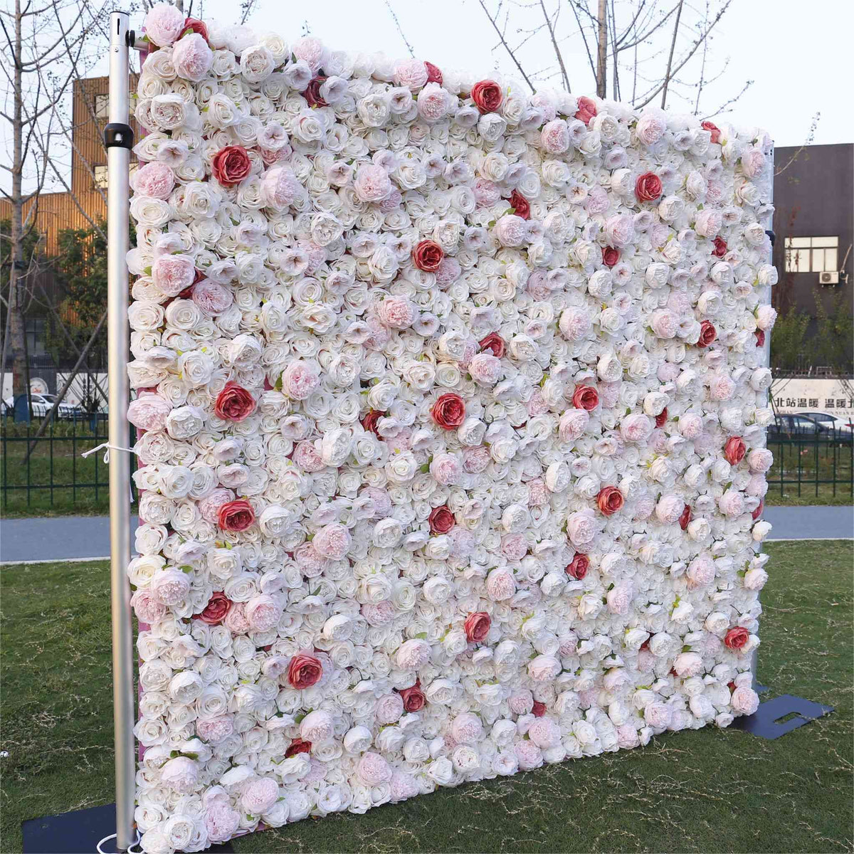 Aliflowers 3D Wave Point Rose Peony White Flower Wall ALFWL071 - Ali Flowers